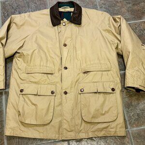 Gant Bomber Jacket L Men's Vintage Beige Leather Collar Removeable Lining..VGUC!